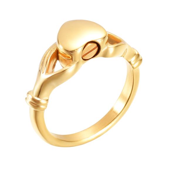 Unique Designs Heart-Shaped Openable Cremation Ash Urn Finger Ring for Women Jewelry