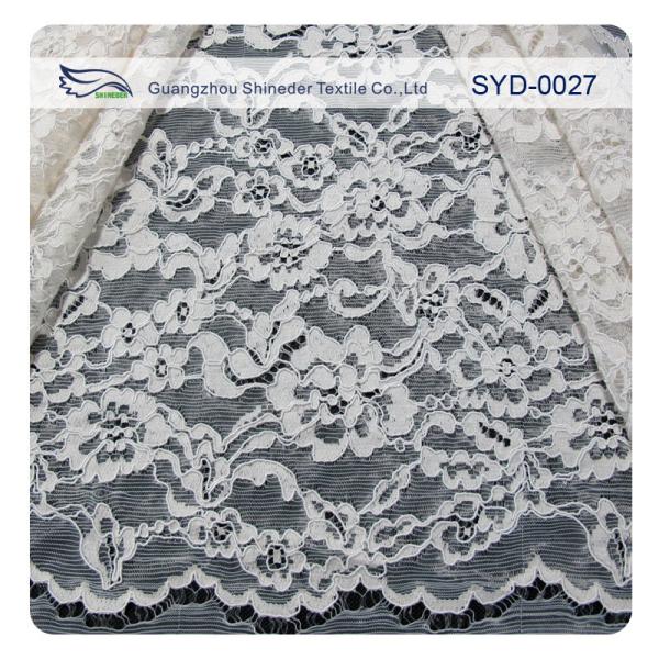 Silver Fashion Swiss Corded Jacquard Lace Fabric Brides Dresses
