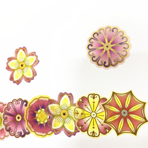 Одиночная, который встали на сторону акриловая слипчивая лента Washi сусального золота