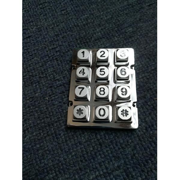 IP65 waterproof metallic die cast blue led 5V voltage illuminated numeric keypads with male pin out connector