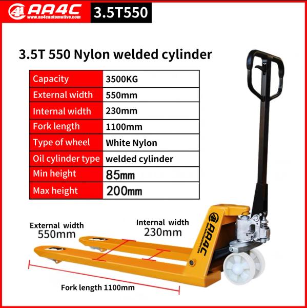 Da capacidade hidráulica do caminhão de pálete -5500LB da mão de AA4C construção resistente Maneuvverability fácil