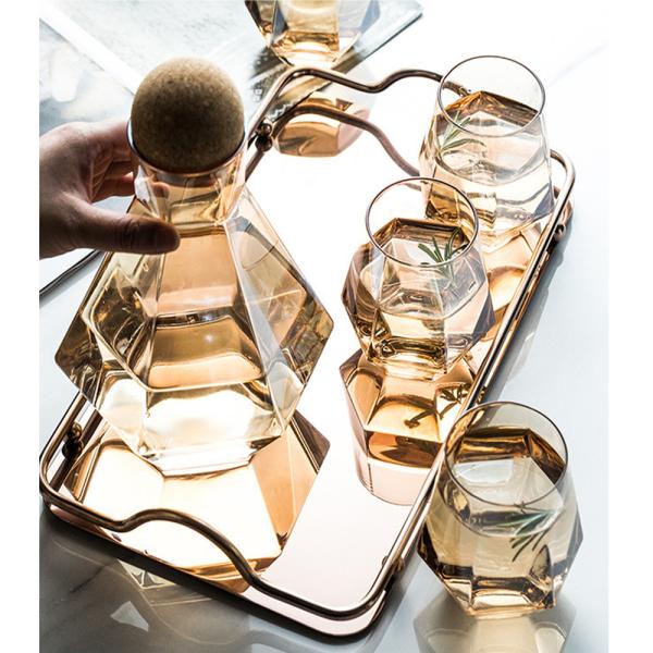 Tabletop Supplier 700ml 750ml Lead Free Crystal Whiskey Decanter Rock Whiskey Water Carafe