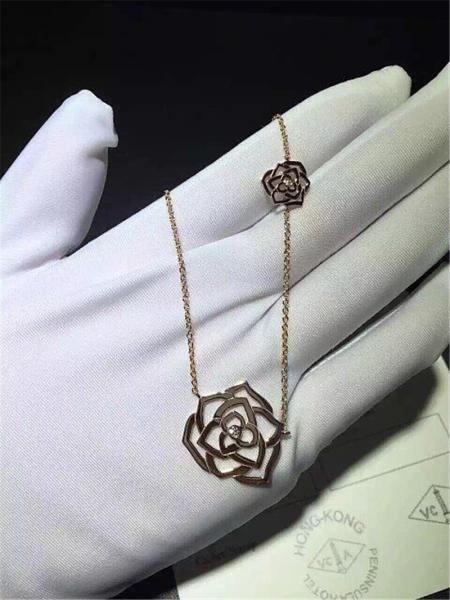Piaget double rose necklace 18kt  gold  with white gold or yellow gold or pink gold