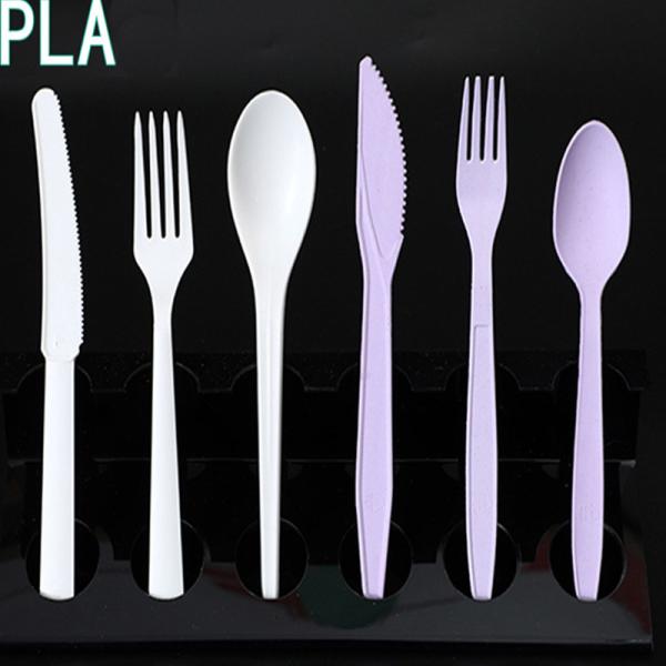 Biodegradable Spoon Knife And Fork Eco Friendly PLA Disposable Plastic Cutlery Set