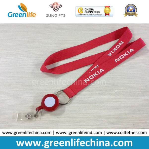 Custom Printed Silkscreen Printing Logo Working Lanyard Holder w/Leather Card Holder Combo
