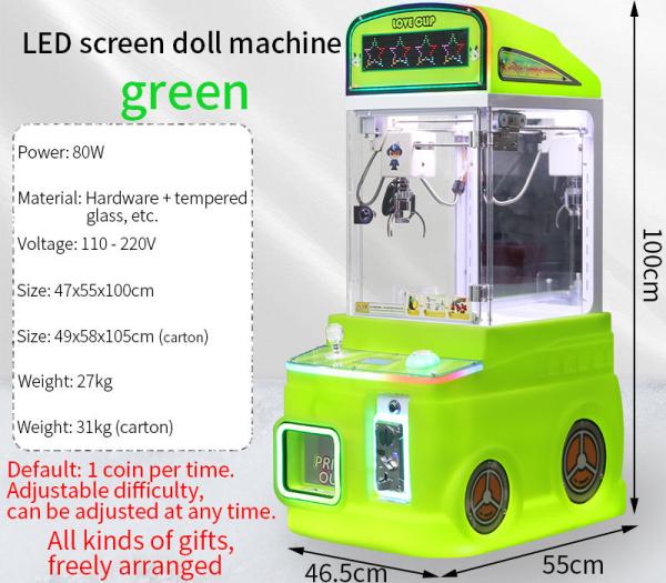 Green Children's Doll Machine Arcade Game Mini Claw Factory Direct Sale