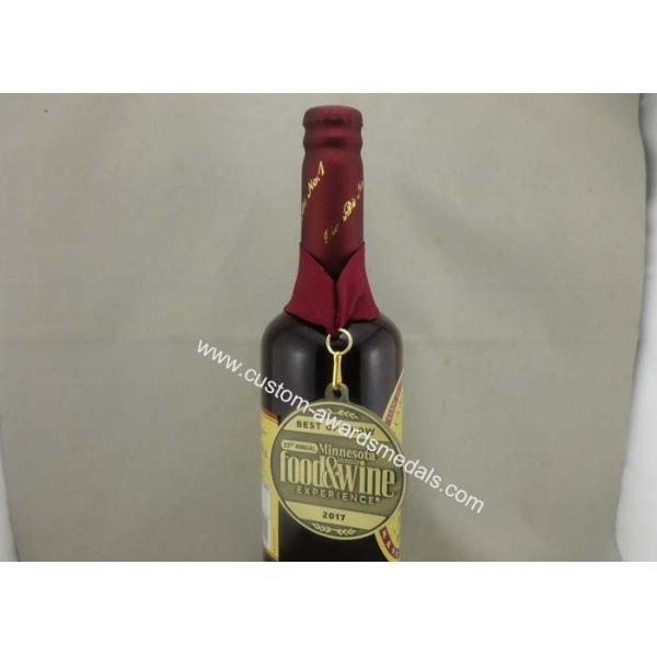 Wine Die Cast Medals , 3D Zinc Alloy Awards Medals Antique Bronze Color