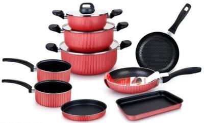 Aluminum Prestige Non-stick Cookware casserole Sets With Silk Screen with glass lids