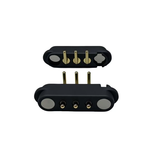 90 degrees angle magnetic connector 3pin male and female magnetic power connector 