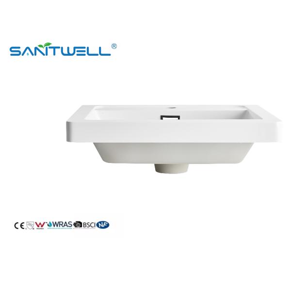 Popular Models SWBG500 Wholesale Sanitary Ware Stone Resin Basins Glossy White Cabinet Basins
