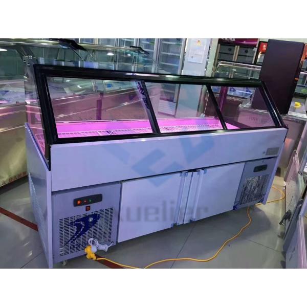 Stainless Steel Deli Display Freezer 220V Direct Cooling