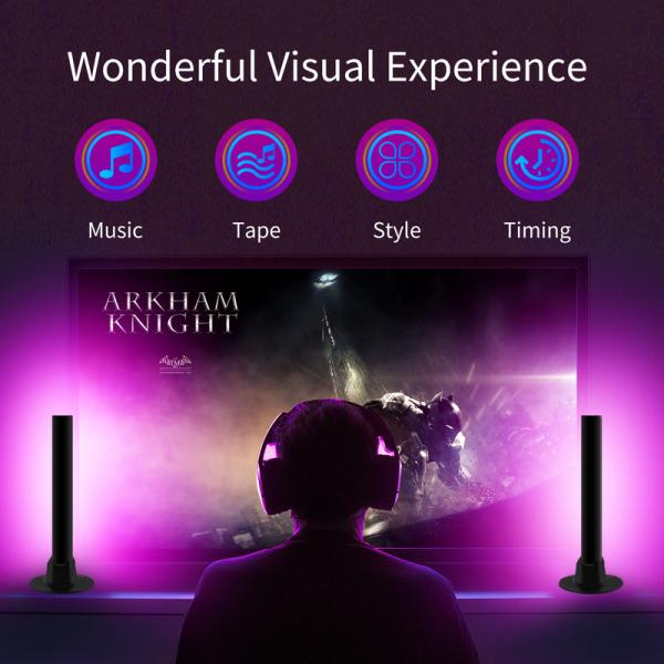 Voice Control LED RGB Gaming Light Stick Bar Music Mode Sync WiFi 2.4GHz