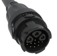 Solder 12pin M19 Connector with Black Nylon PA66 Shell and Overmolded Aluminum Alloy