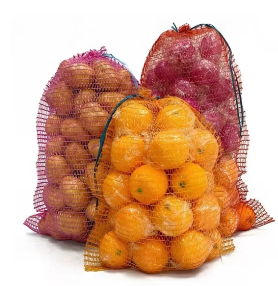 HDPE PE Raschel Potato Mesh Bag Drawstring Plastic Net Sack For Potato Onion Garlic Vegetable Export Russia Ukraine Poland Belarus