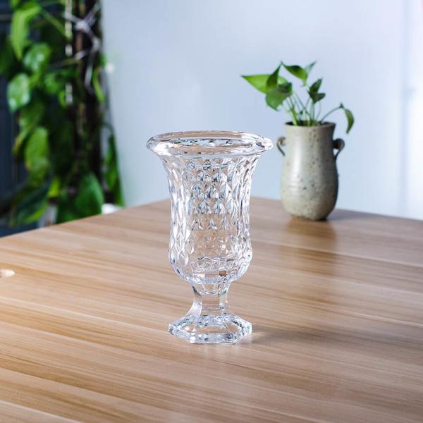 25cm 9 Inch Tall Glass Flower Vase Short Stemmed  For Home Deco / Hotel,