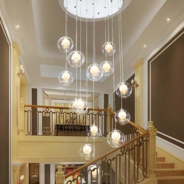 Stairs Floor House glass box pendant light fixtures for indoor decoration (WH-GP-11)