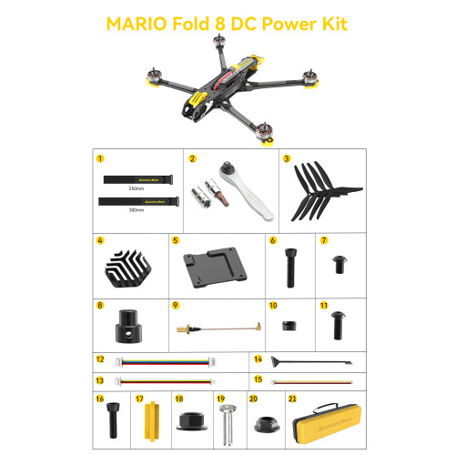 SpeedyBee Mario Fold 8 Long Range Drone Foldable Power Kit/ O3