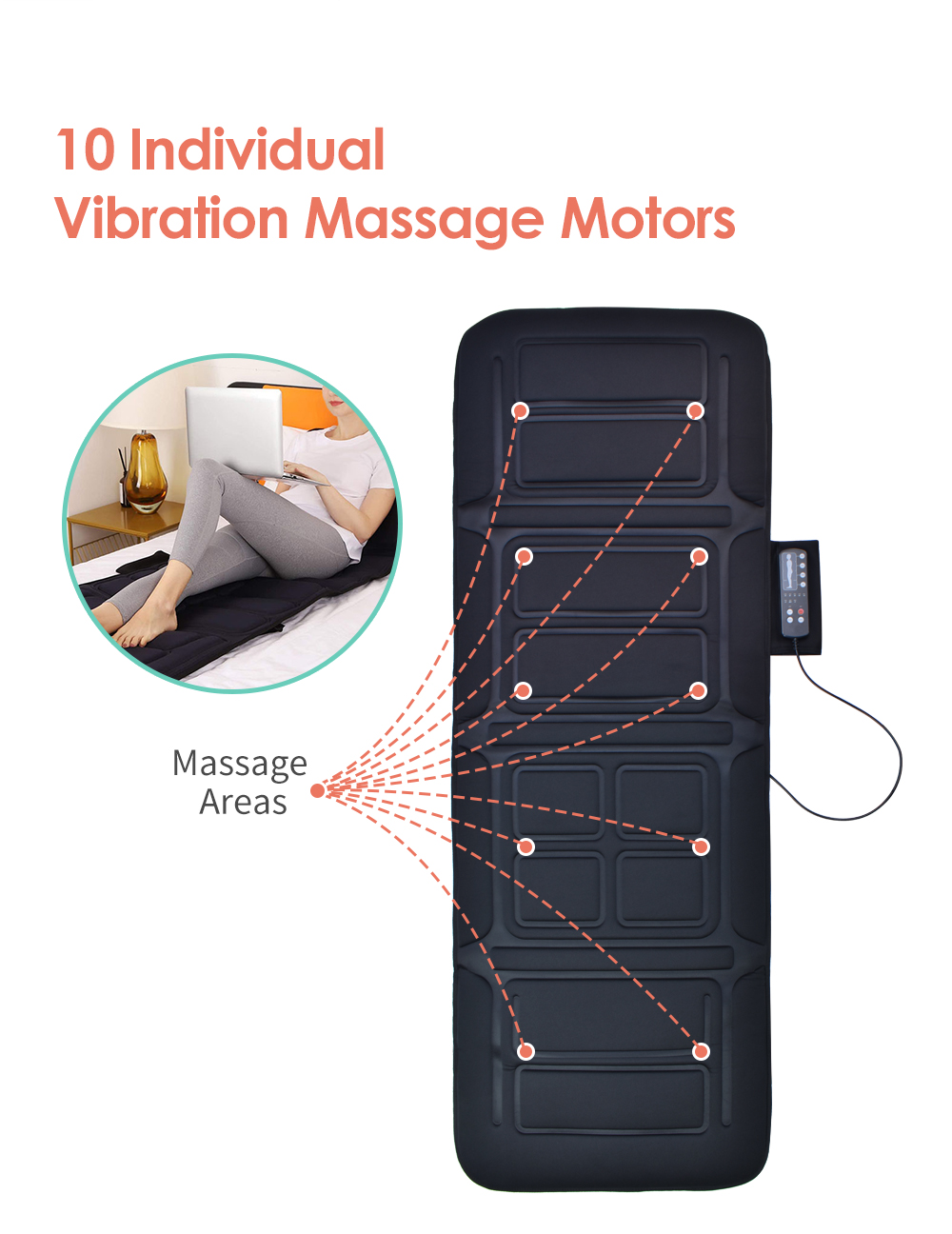 OEM/ODM Full Body Kneading Japan Massage Mat Bed Vibration Electric Shiatsu Massage Mattress with Heating