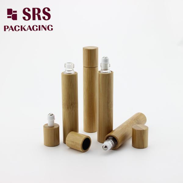 SRS Natural Color Bamboo Glass Perfume Empty Roll On Bottle 10ml