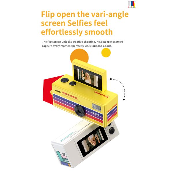 NEW Retro Digital Camera 720P Video Recorder LED Fill Light 180° Flip LK030
