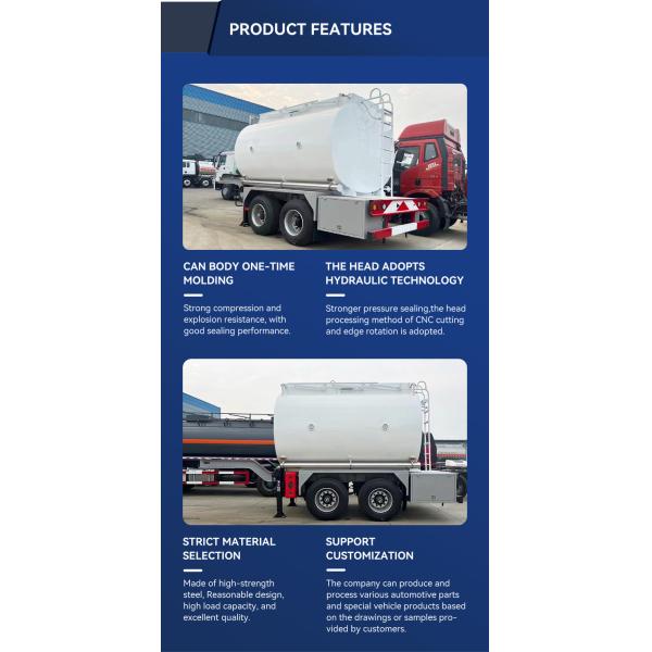 Acero carbono 245 tanque de líquido químico semirremolque con 2 ejes 5000L tanque de combustible remolque