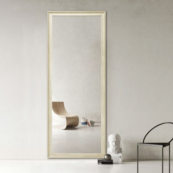 Slim Profile Full Length Contemporary Standing Mirror  For Bedroom Corner