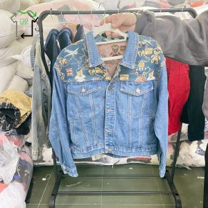 Men's Long Sleeved Used Jeans Jacket Mixed Sizes Coat Second Hand All Season