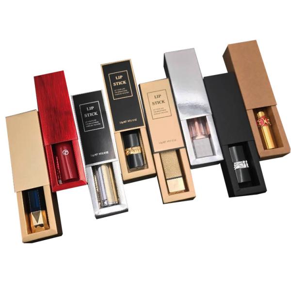 Wholesale Custom Logo Lipstick Match Box Lip Gloss Paper Box for Lip Liquid Stick Shimmer Cosmetics Bottle Packaging Gif