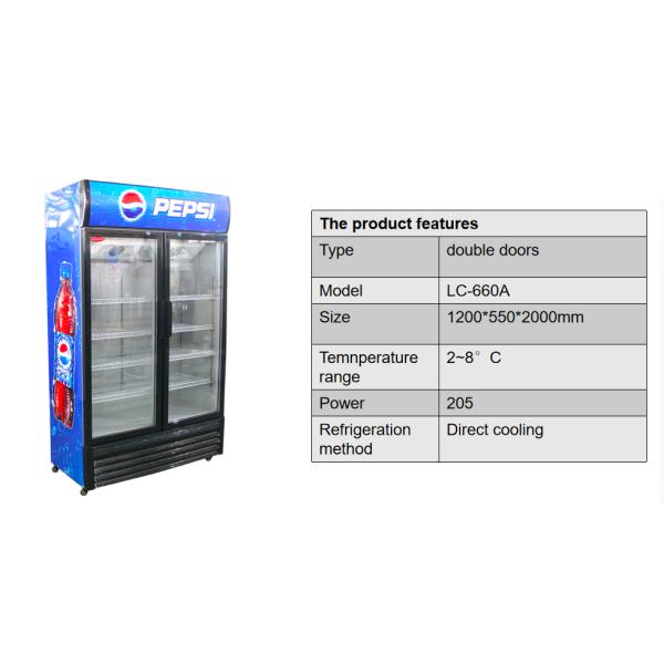 Family Supermarket Commercial Two Glass Door Freezer Fridge Affordable