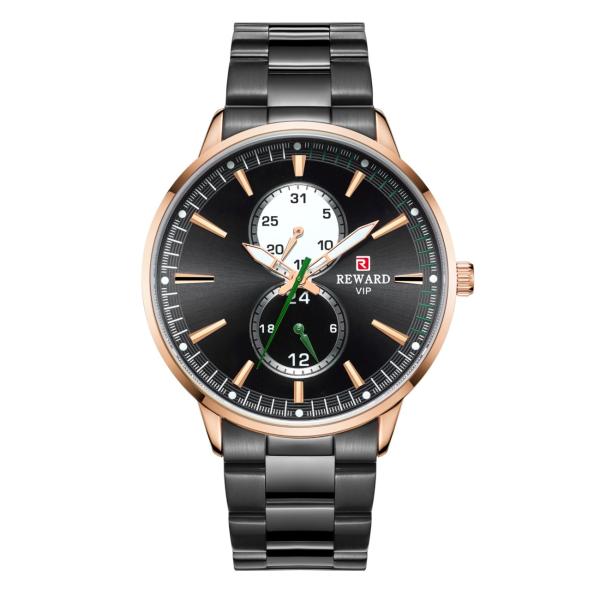 PVD Coating Color Mens Stainless Steel Chronograph Watches , Metal Mens Watches