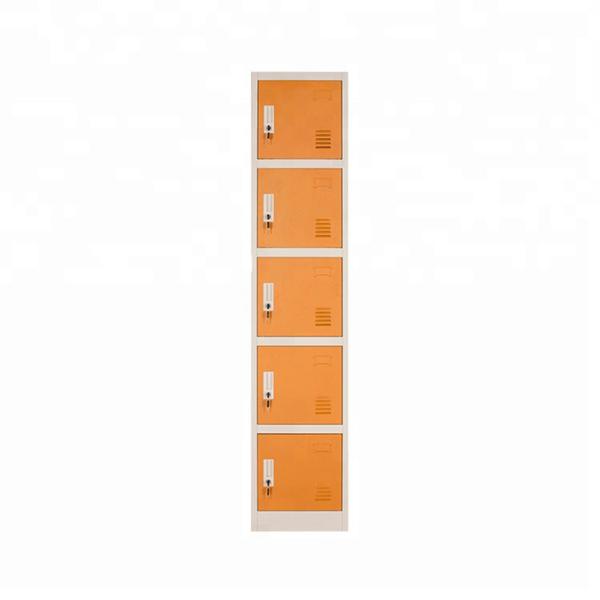 Steel Furniture 1 Line 5 Doors Metal Lockers Structure Wardrobe