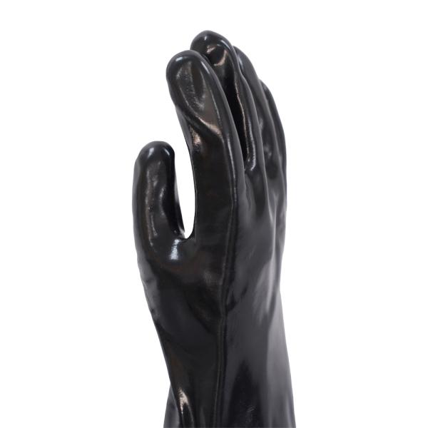 Industrial Smooth PVC Coated Chemical Gloves 35cm Long With Soft Cotton Inner