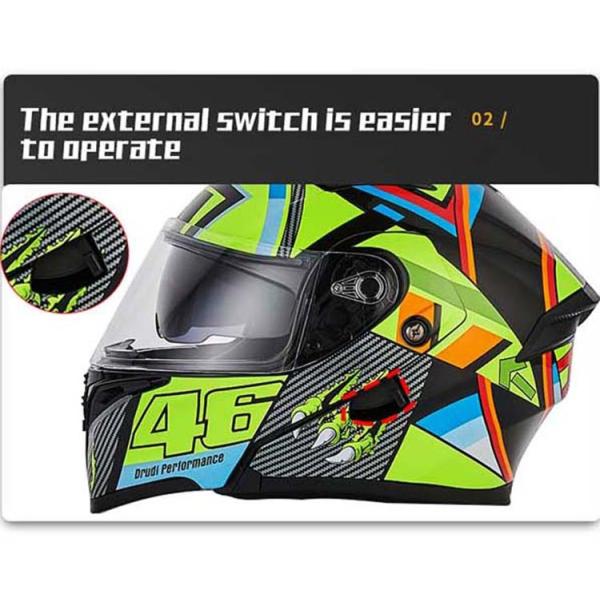 DOT Certified Custom Double Lenses Modular Flip Up Motorcycle Helmet for M-L-XL-XXL