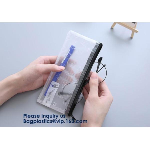 Promotional Custom Printed Pvc Vinyl Transparent Stationery Zip lockk Bags,Crossbody Stationery Set Zipper Pvc Bag Bagease