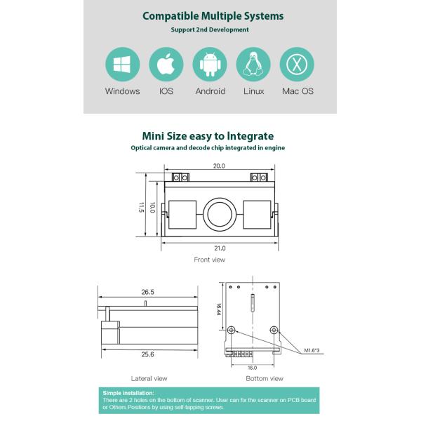 Raspberry Pi Bar Code Scanner Module Small Dc3.3-5v