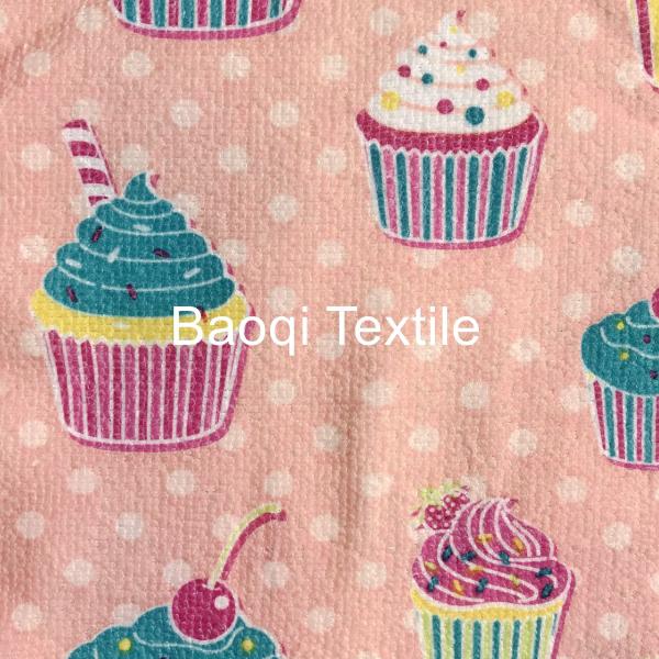 Chinese single side printed 100% poly kitchen wipes，,microfiber cake towels  kitchen cleaning rags size 40cm*60cm