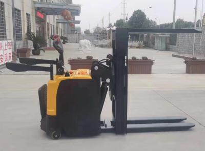1500kg Electric Rotating Stacker Straddle Lift With Pallet Rotator For Warehouse Handling