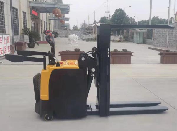 1500kg Electric Rotating Stacker Straddle Lift With Pallet Rotator For Warehouse Handling
