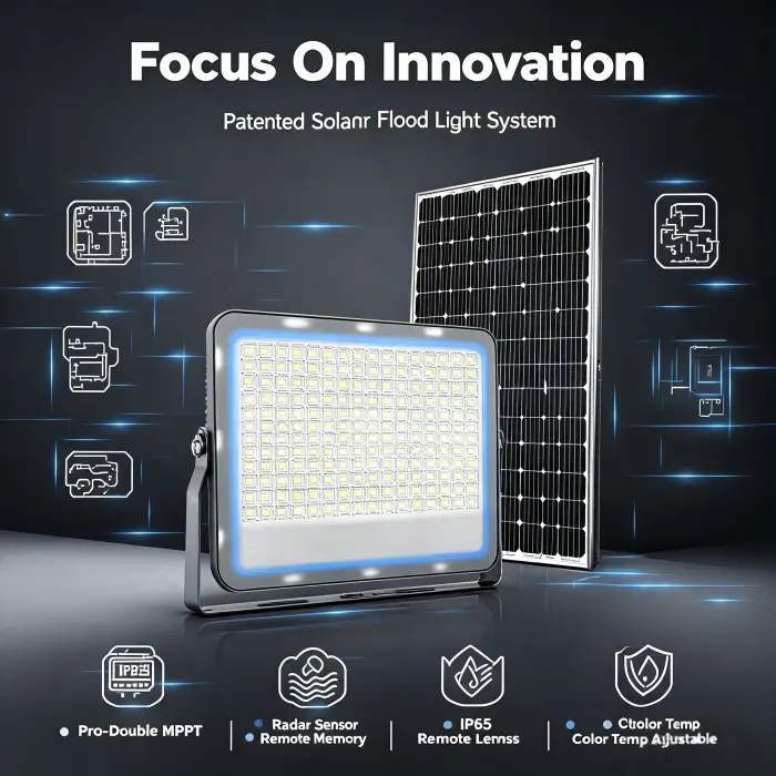 Long Lasting Lithium Battery Solar Courtyard Light Rainy Days Backup Outdoor Garden Lamp