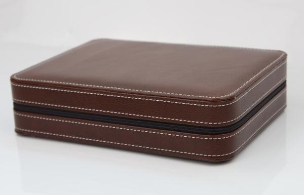 8 Slots Brown Watch Display Box Elegant Appearance For Home Jewelry Decoration