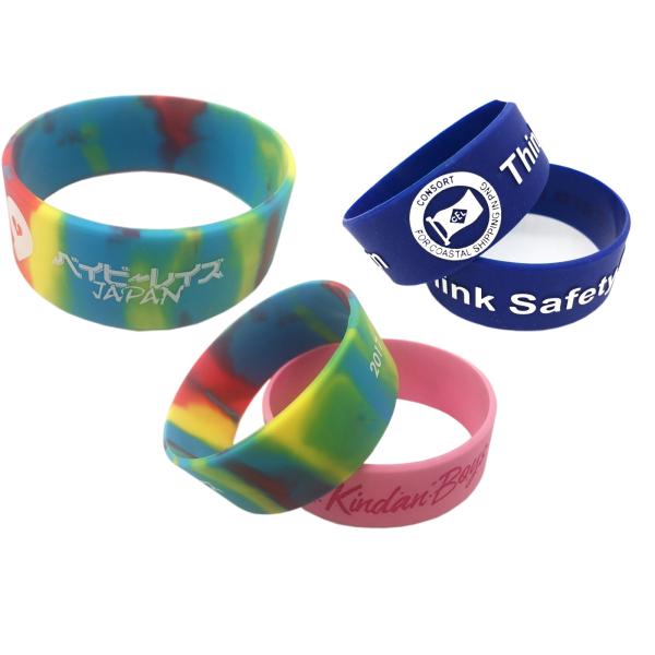 Widen custom Silicone bracelet for boys girls logo Wristband Recessed Rubber strap words color size