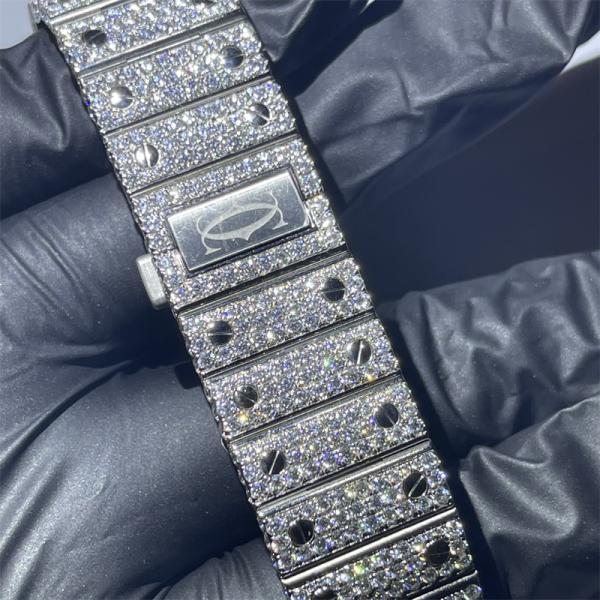 Reloj DEF VVS Moissanite Esfera completa BV Santos Diamante completo