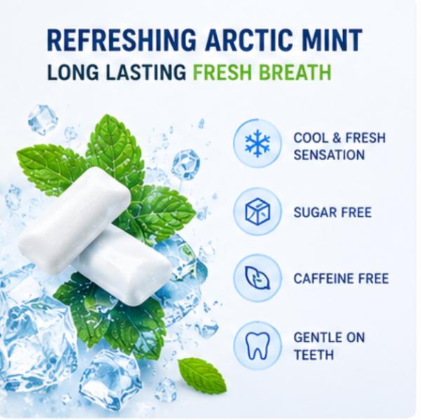 Sugar Free Vegan Vitamin B12 Chewing Gum With Buccal  For Energy And Focus