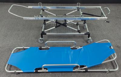 Aluminium Alloy First Aid PU Leather Patient Transfer Trolley Separable Backliftable