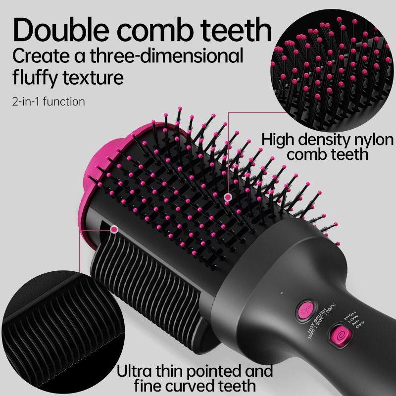 Professional Electric Hot Air Curling Comb with Intelligent Temperature Control Nylon Brush Waterproof for Household Salon Use