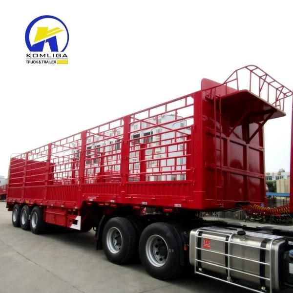 Flatbed Bicycle Cargo Trailer Stake Semi Truck Trailer with Rim 9.00*22.5 2 Axles
