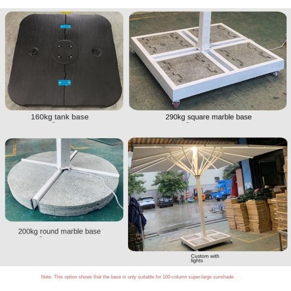 Outdoor Commercial 5M 6M 7M Square Garden Parasol Umbrella With LED Lights