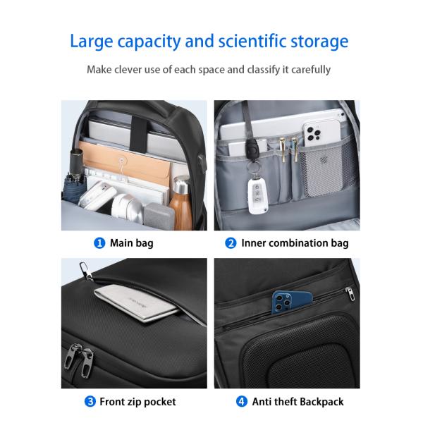 Sacs à dos pour hommes de haute qualité usb sac à dos de voyage imperméable sac à dos portable sac à dos