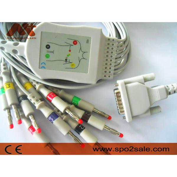 Non Detachable eCG patient cable For Mindray R12 Electrocardiograph