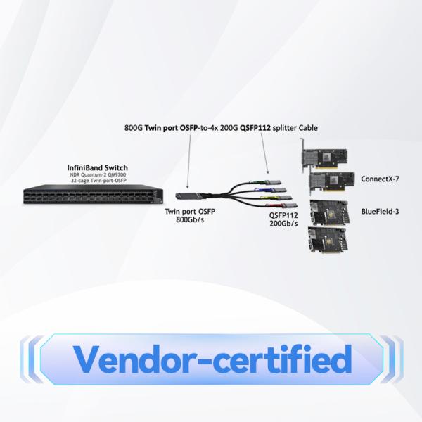 Mellanox Optical Transceiver MMA2P00-AS with 200Gb/s Bandwidth MPO-12 Connectors and OM4 Fiber Support